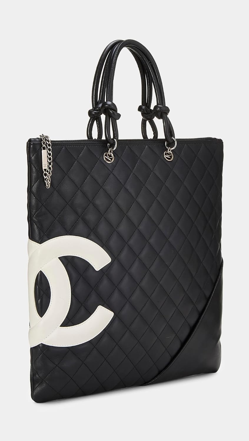 image:imageWHAT GOES AROUND COMES AROUND Womens PreLoved Chanel Black Leather Cambon Flat ToteBlack