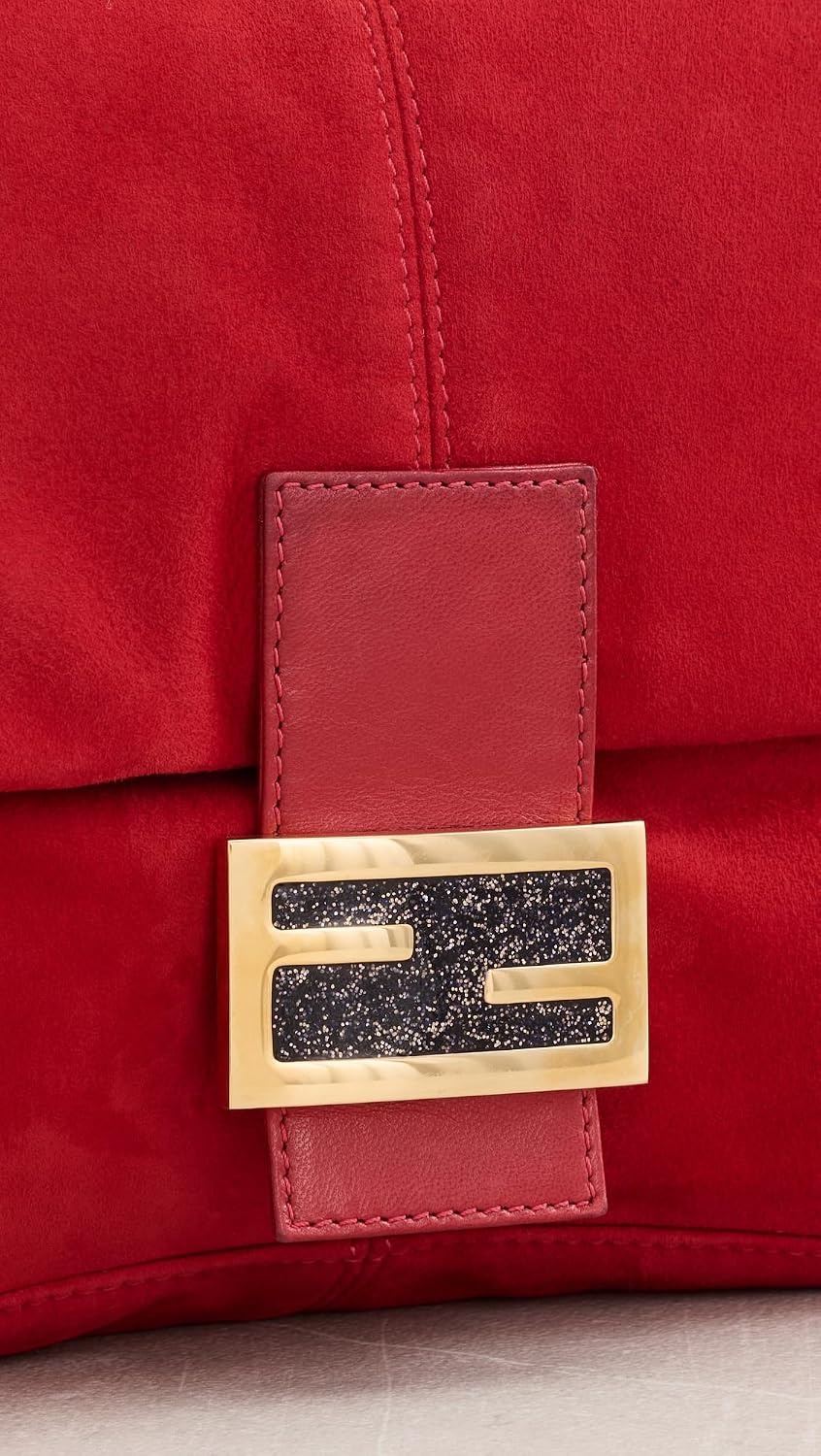 image:imageWHAT GOES AROUND COMES AROUND Womens PreLoved Fendi Suede Mama Shoulder BagRed