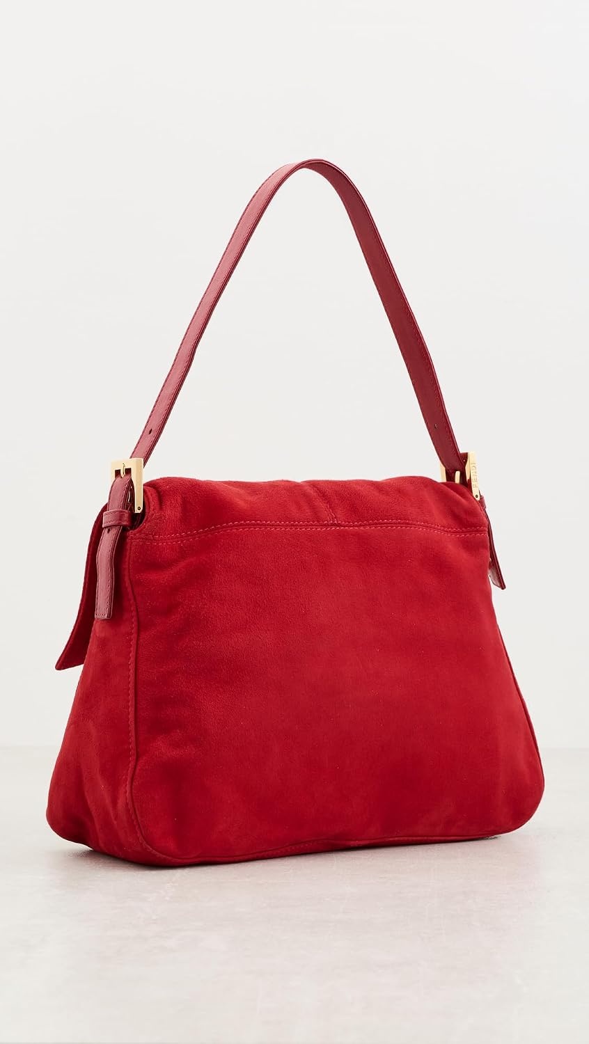 image:imageWHAT GOES AROUND COMES AROUND Womens PreLoved Fendi Suede Mama Shoulder BagRed