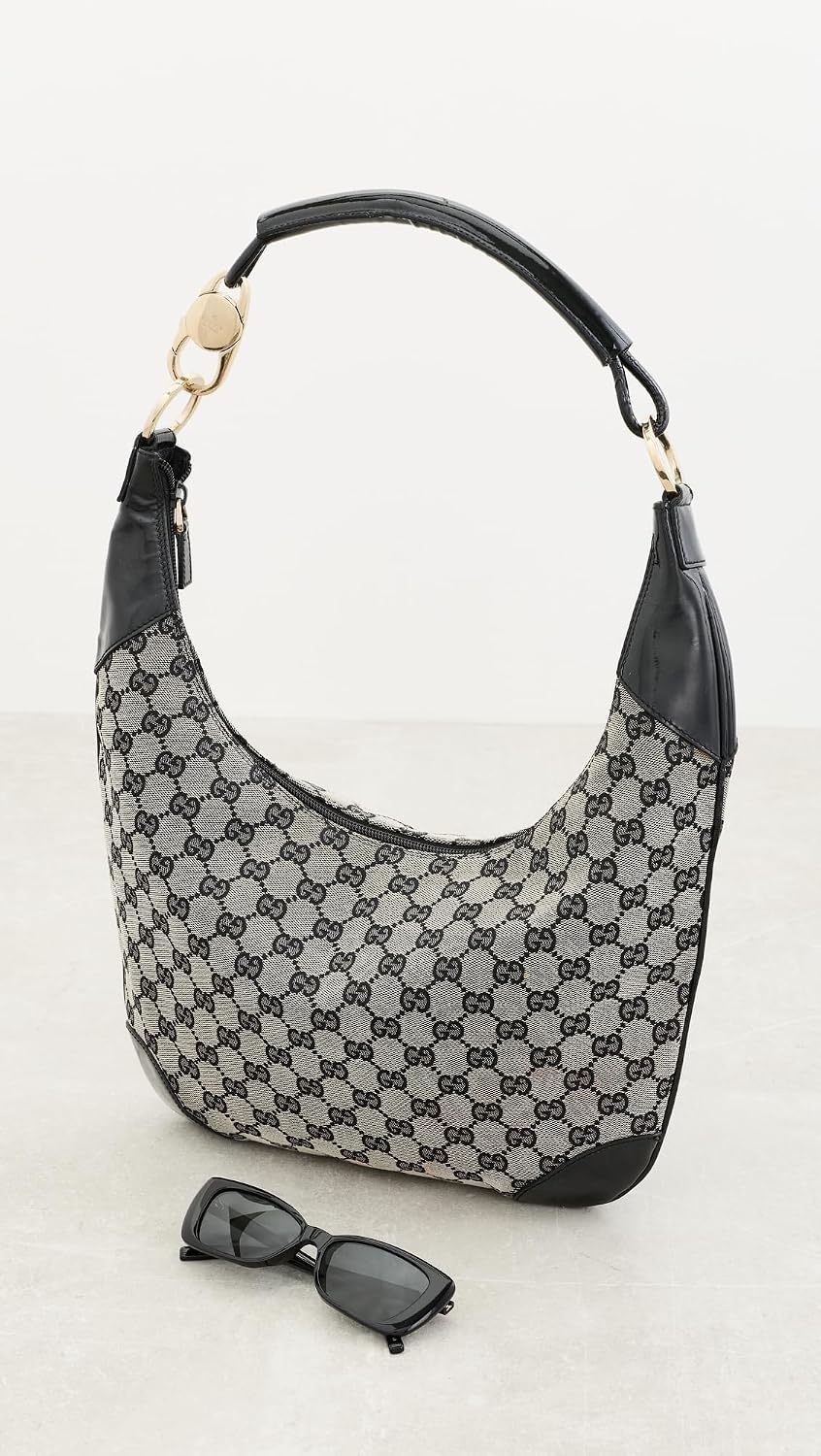 image:imageWHAT GOES AROUND COMES AROUND Womens PreLoved Gucci Canvas Hobo BagBlack