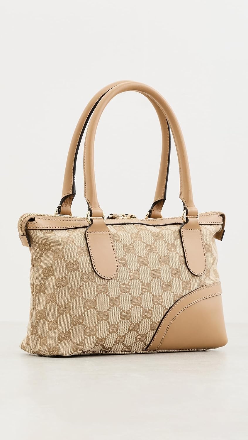 image:imageWHAT GOES AROUND COMES AROUND Womens PreLoved Gucci Canvas Tassel Horsebit Small HandbagBeige