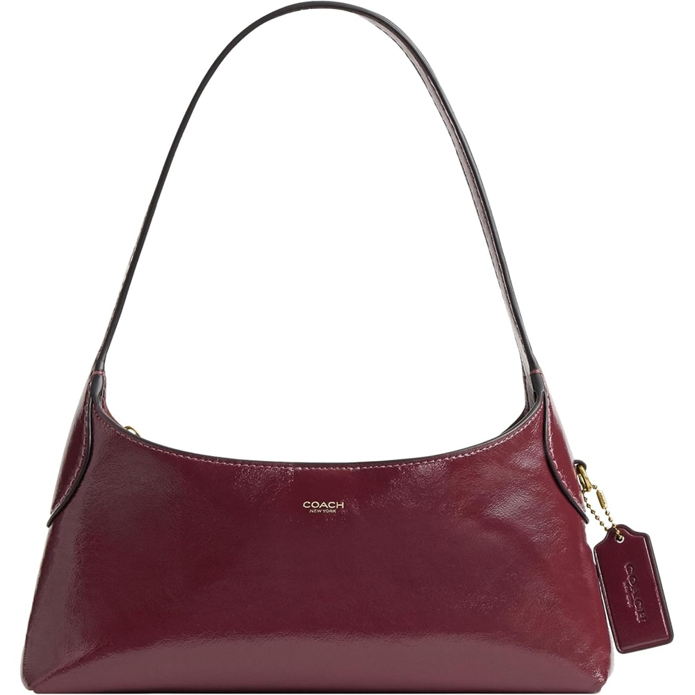 image:imageCoach Womens Brooklyn Shoulder Bag 26BrassDark Cherry