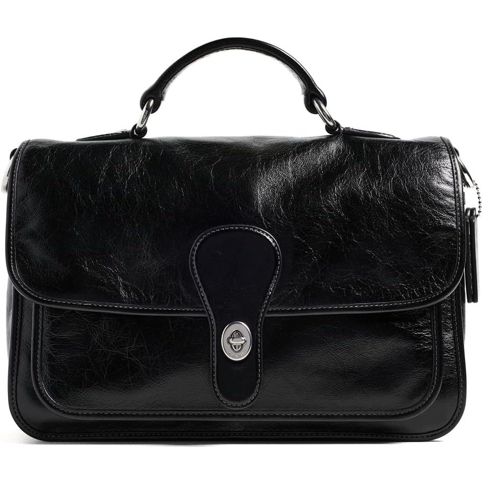 image:imageCoach Womens Glazed Grain Leather Metropolitan Bag 31Black