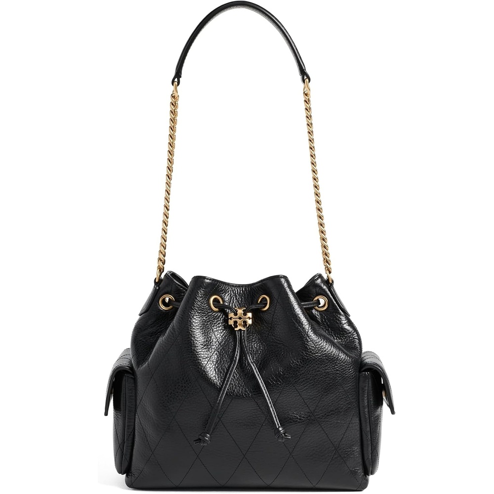 image:imageTory Burch Womens Charlie Quilted Drawstring Shoulder BagBlack