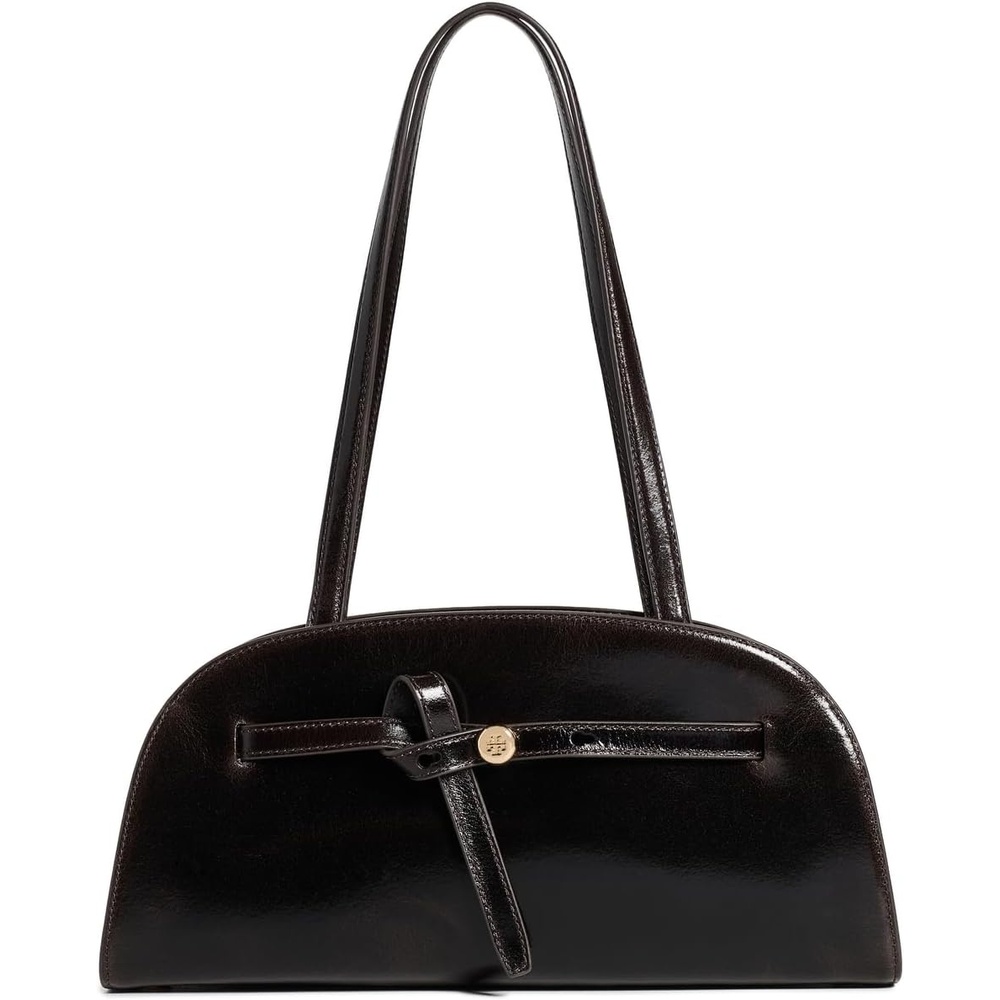 image:imageTory Burch Womens Romy Suede East West Bauletto Suede Shoulder BagDark Roast