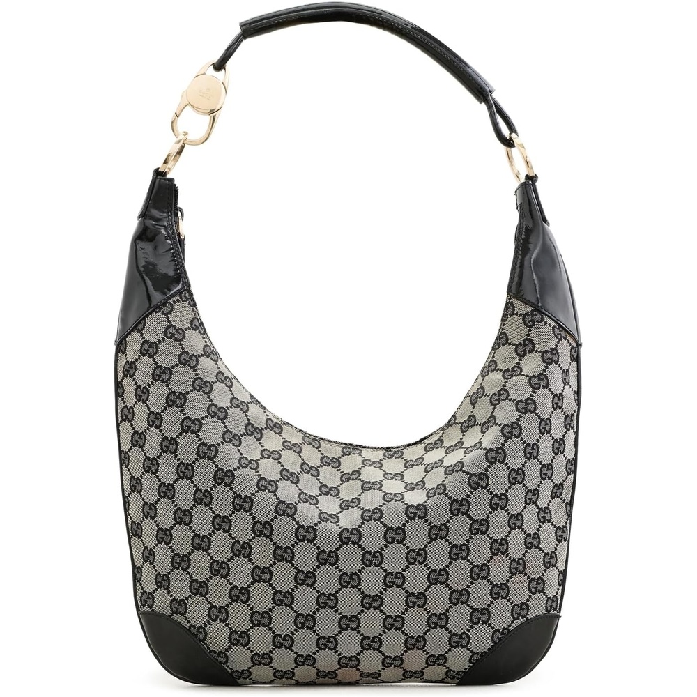 image:imageWHAT GOES AROUND COMES AROUND Womens PreLoved Gucci Canvas Hobo BagBlack