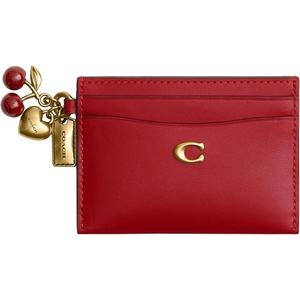 Coach Essential Card Case With Charms(Brass/Poppy)