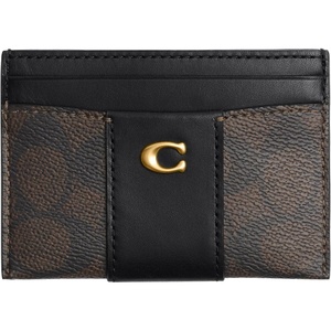 Coach Essential Card Case With Charms(Brass/Walnut Black)