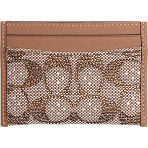 Coach Essential Card Case With Charms(Mushroom/Crystal Signature)