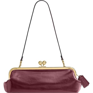Coach Women’s Kisslock Frame Bag 30(Brass/Dark Cherry)