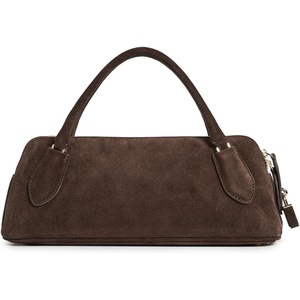 Tory Burch Women’s Lock Top Handle Baguette Bag(Dark Cocoa)