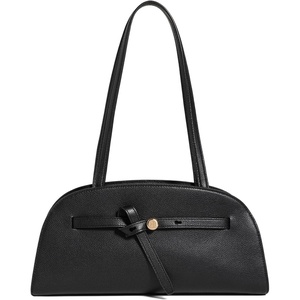 Tory Burch Women’s Romy Suede East West Bauletto Suede Shoulder Bag(Black)
