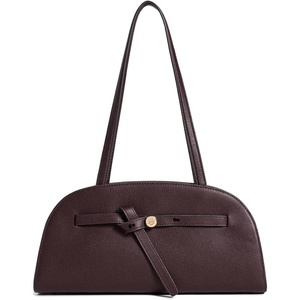 Tory Burch Women’s Romy Suede East West Bauletto Suede Shoulder Bag(Dark Carmine)