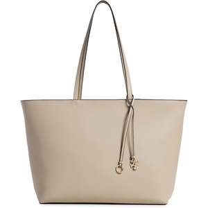 Tory Burch Women’s Top Zip Leather Tote(Soft Cement)