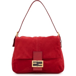 WHAT GOES AROUND COMES AROUND Women’s Pre-Loved Fendi Suede Mama Shoulder Bag(Red)