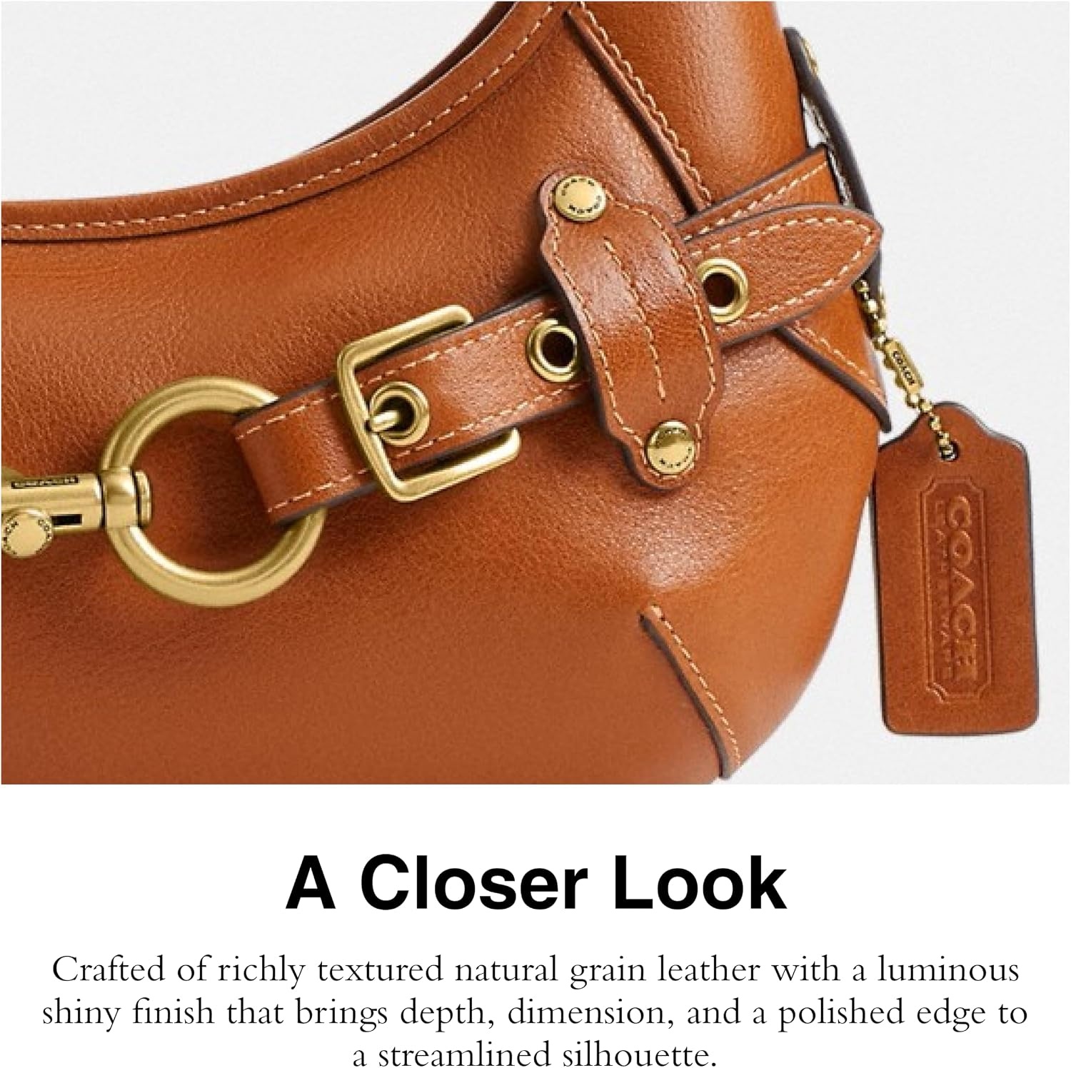 image:imageCoach Womens Belted Ergo Shoulder Bag 26Amber Brown