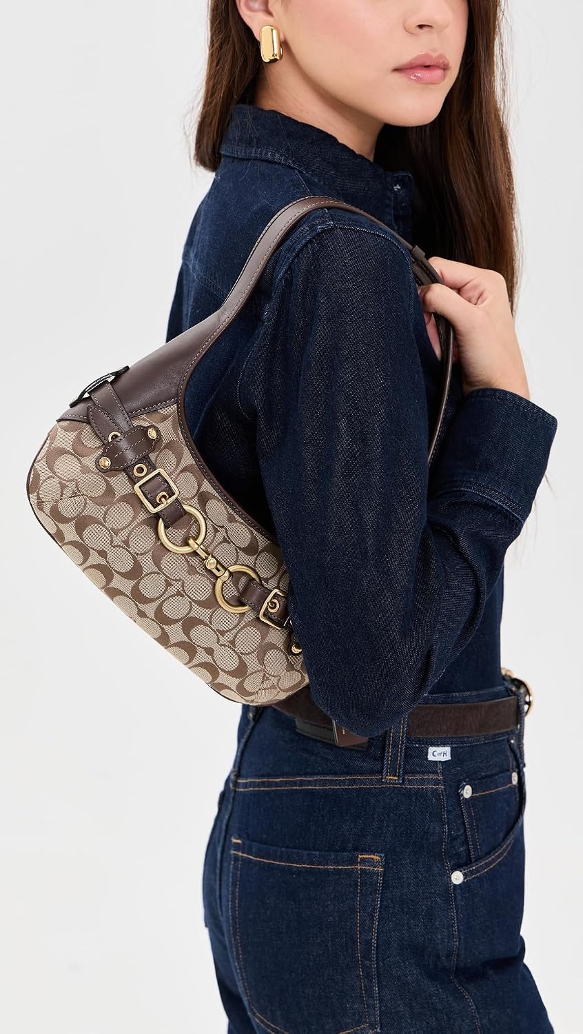 image:imageCoach Womens Belted Ergo Shoulder Bag 26BrassKhaki Maple