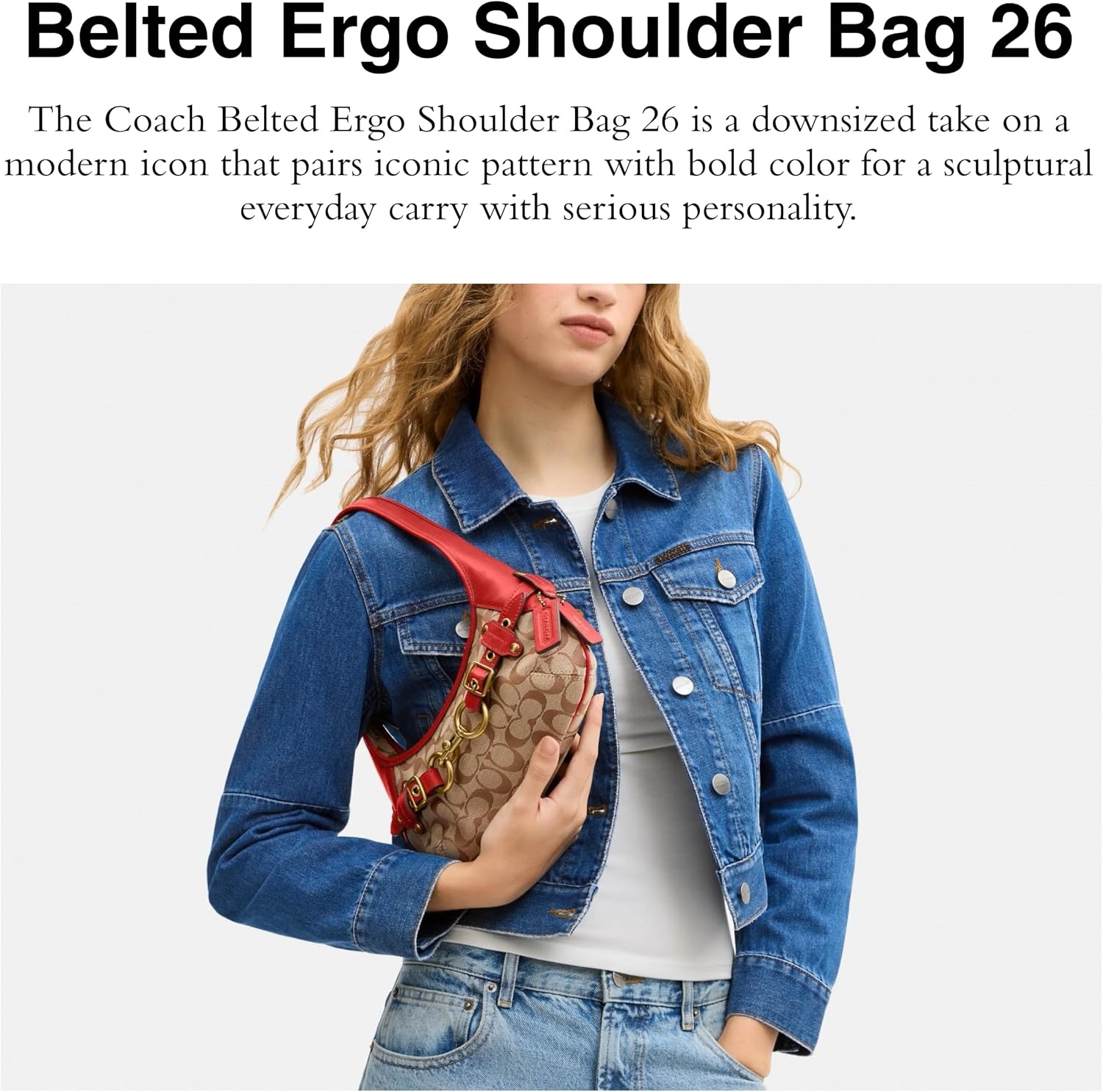 image:imageCoach Womens Belted Ergo Shoulder Bag 26Poppy Signature
