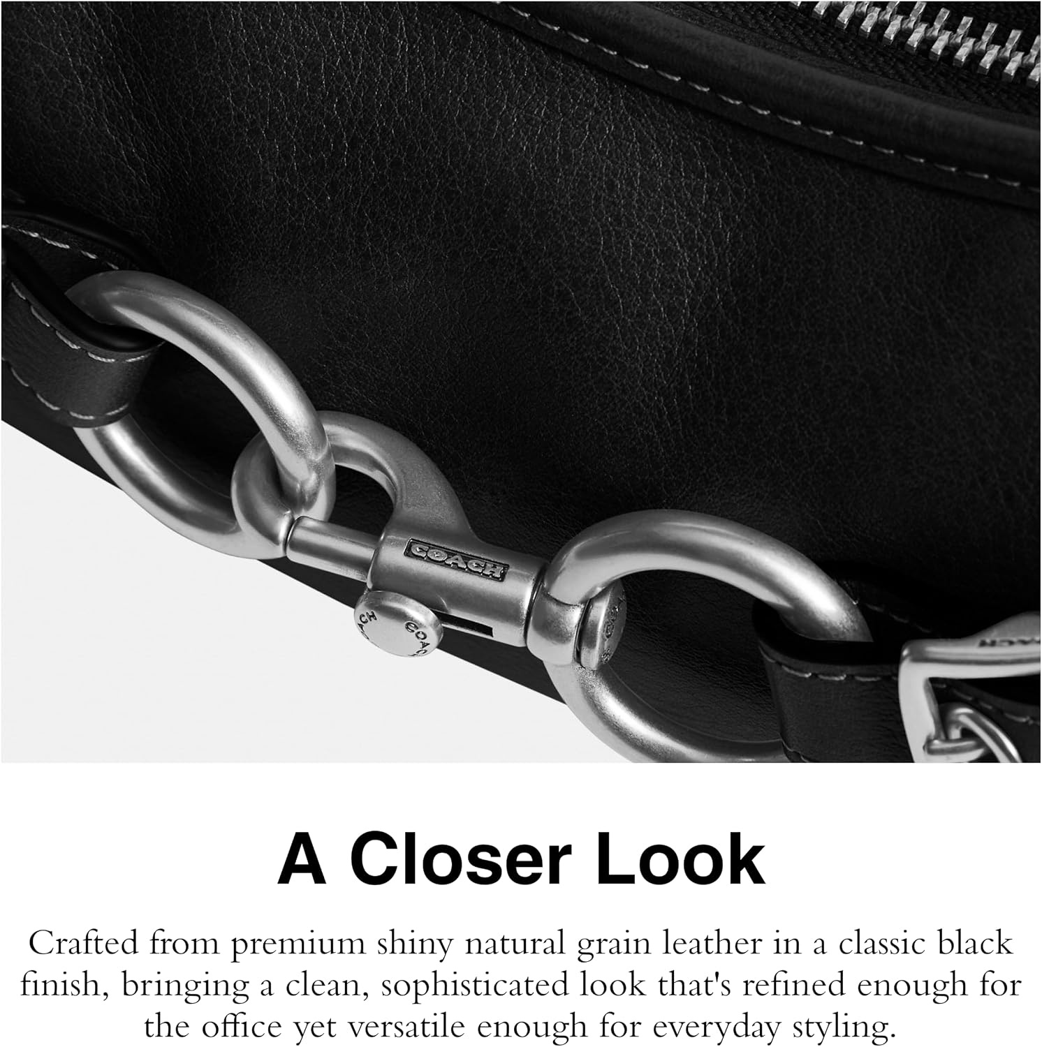 image:imageCoach Womens Belted Ergo Shoulder Bag 26SilverBlack