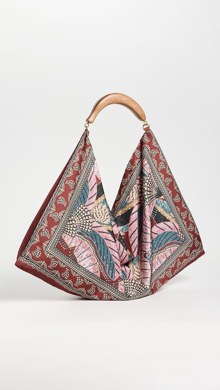 image:imageFARM Rio Womens Large Scarf Hobo BagBirds Refuge Dark Red