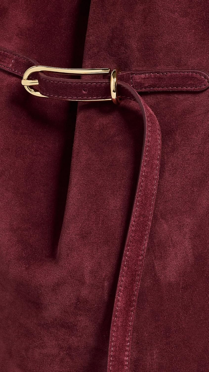 image:imageLiffner Womens Large Belted Bucket BagBurgundyGold Hardware