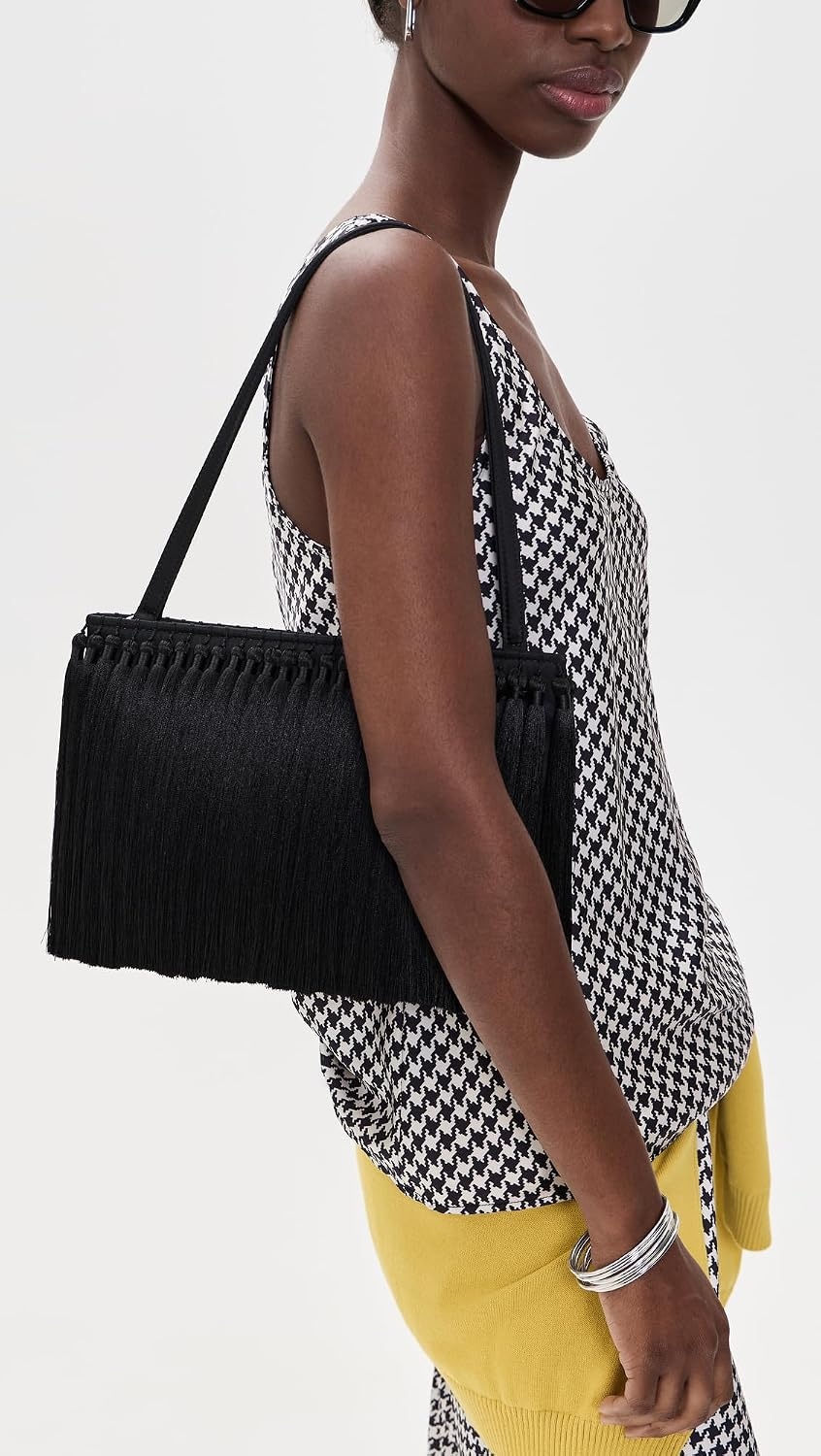 image:imageSIMONMILLER Womens Tassel Boxy ClutchBlack