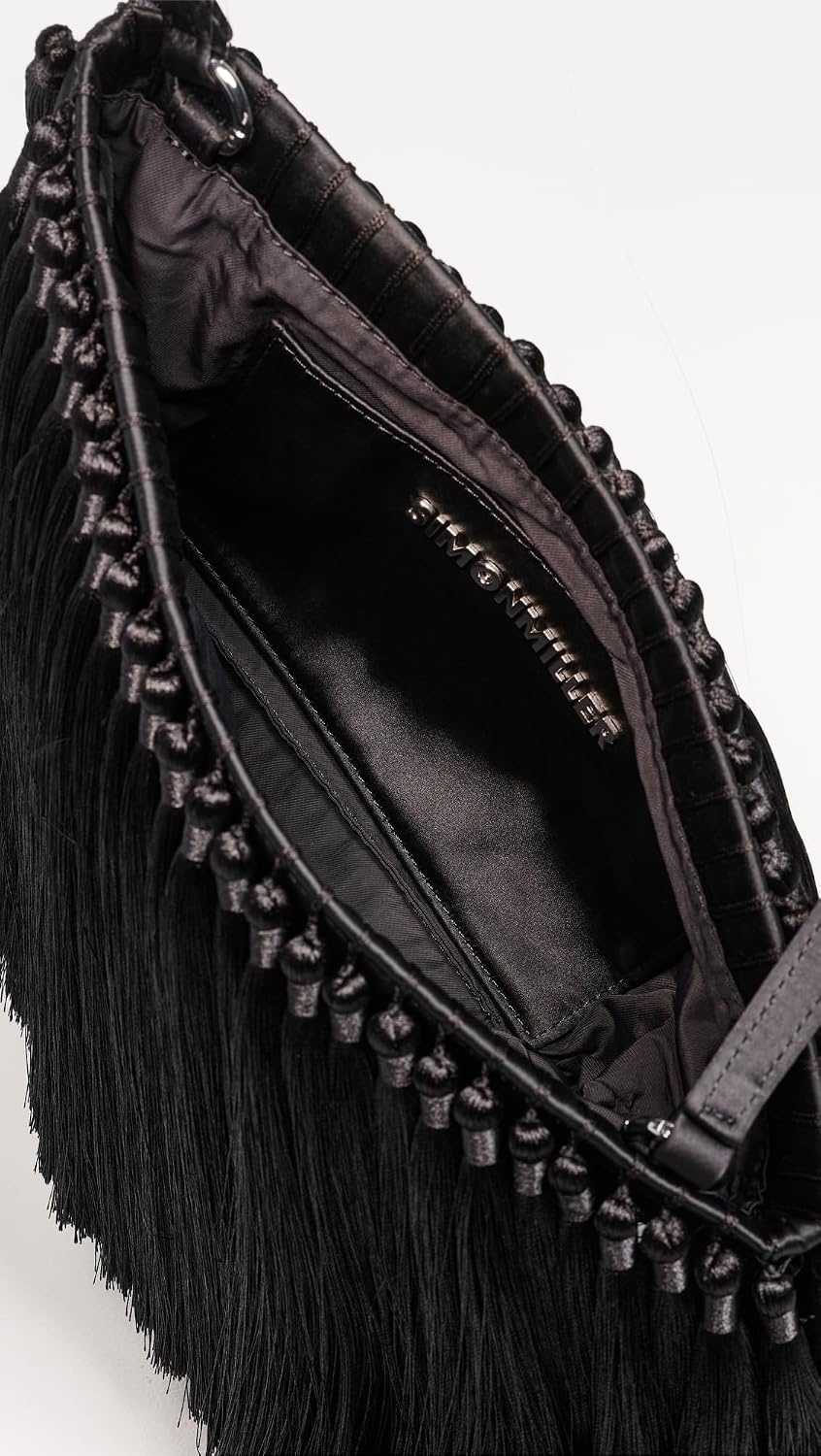 image:imageSIMONMILLER Womens Tassel Boxy ClutchBlack