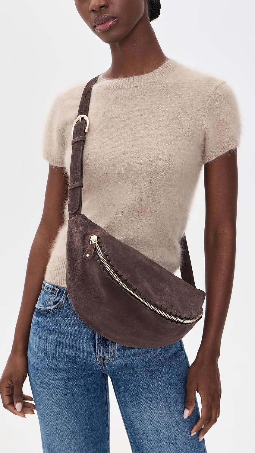image:imageStoney Clover Lane Womens Pittsford Oversized Suede Sling BagChocolate