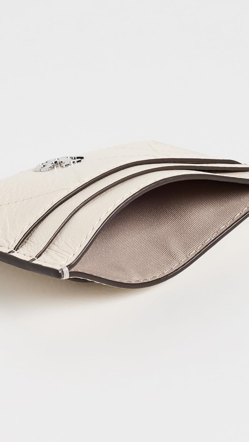 image:imageTory Burch Womens Charlie Quilted Card Case Black One SizeLight Cream