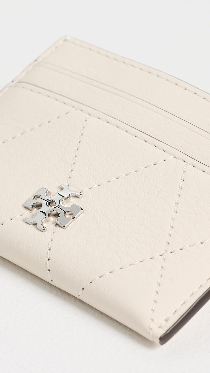 image:imageTory Burch Womens Charlie Quilted Card Case Black One SizeLight Cream