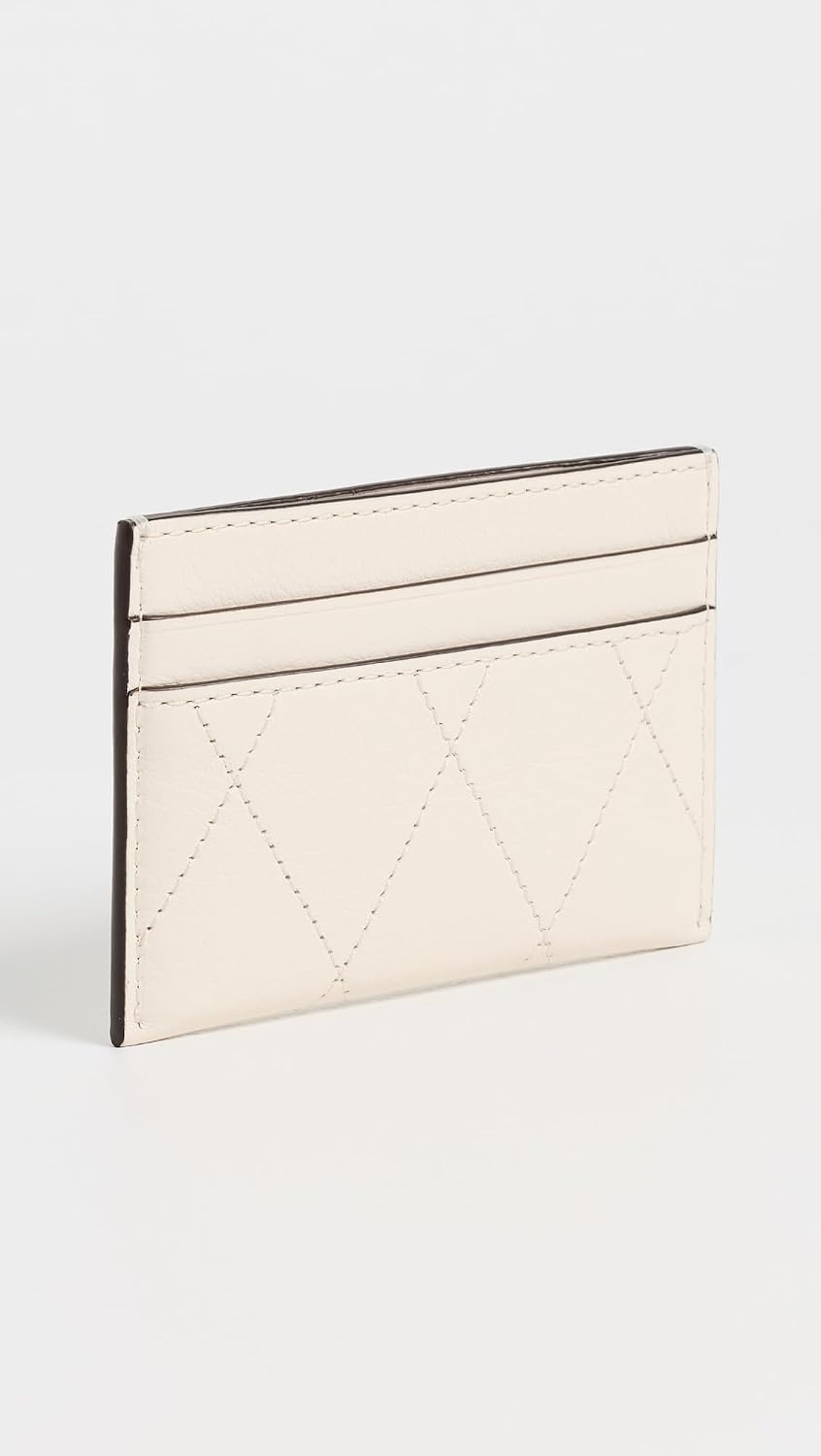 image:imageTory Burch Womens Charlie Quilted Card Case Black One SizeLight Cream