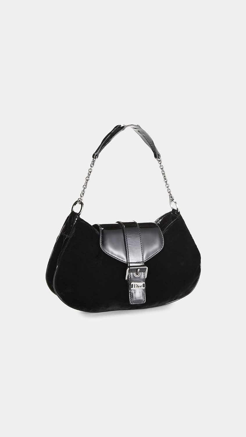 image:imageWHAT GOES AROUND COMES AROUND Womens PreLoved Dior Black Velvet Mini HandbagBlack