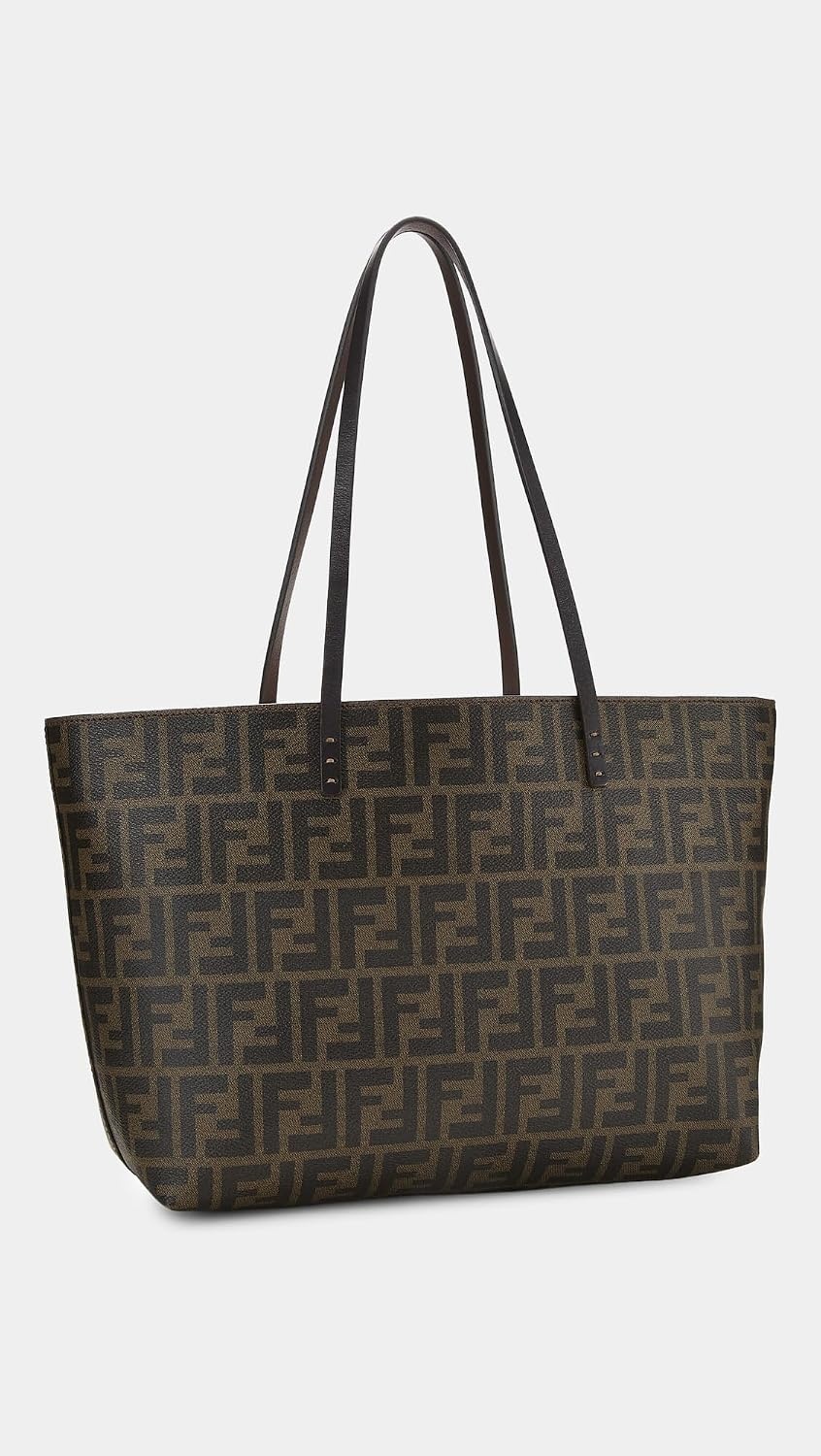 image:imageWHAT GOES AROUND COMES AROUND Womens PreLoved Fendi Brown Coated Canvas Roll ToteBrown