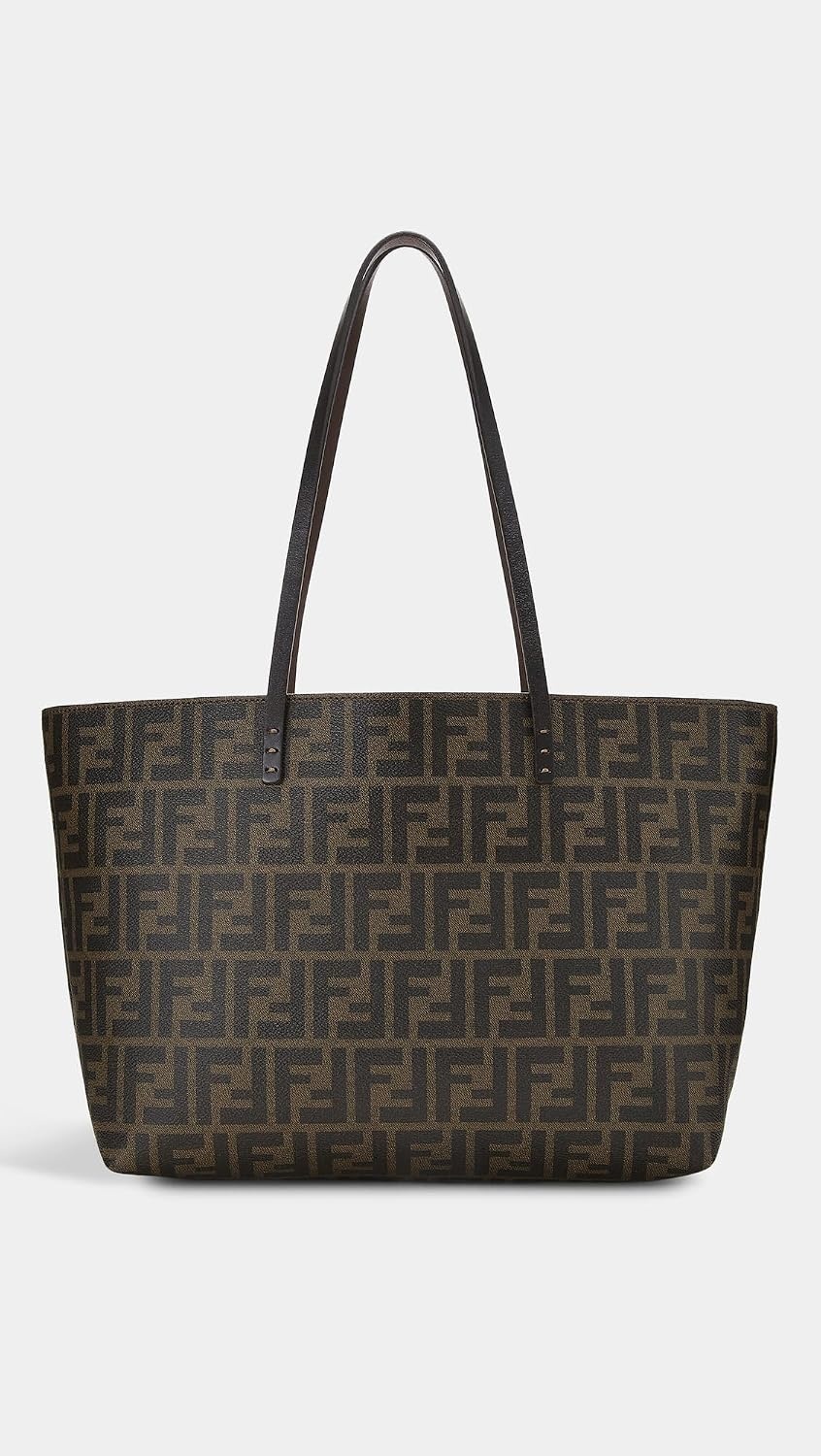 image:imageWHAT GOES AROUND COMES AROUND Womens PreLoved Fendi Brown Coated Canvas Roll ToteBrown