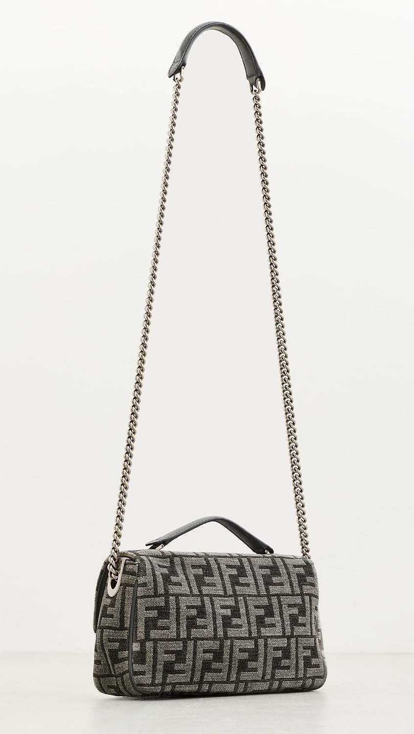 image:imageWHAT GOES AROUND COMES AROUND Womens PreLoved Fendi Velour Baguette Chain Midi BagGrey