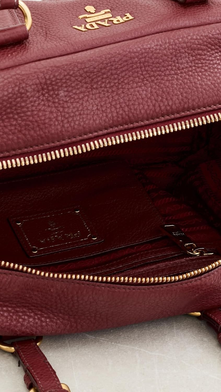 image:imageWHAT GOES AROUND COMES AROUND Womens PreLoved Prada Vitello Daino Bauletto BagBurgundy