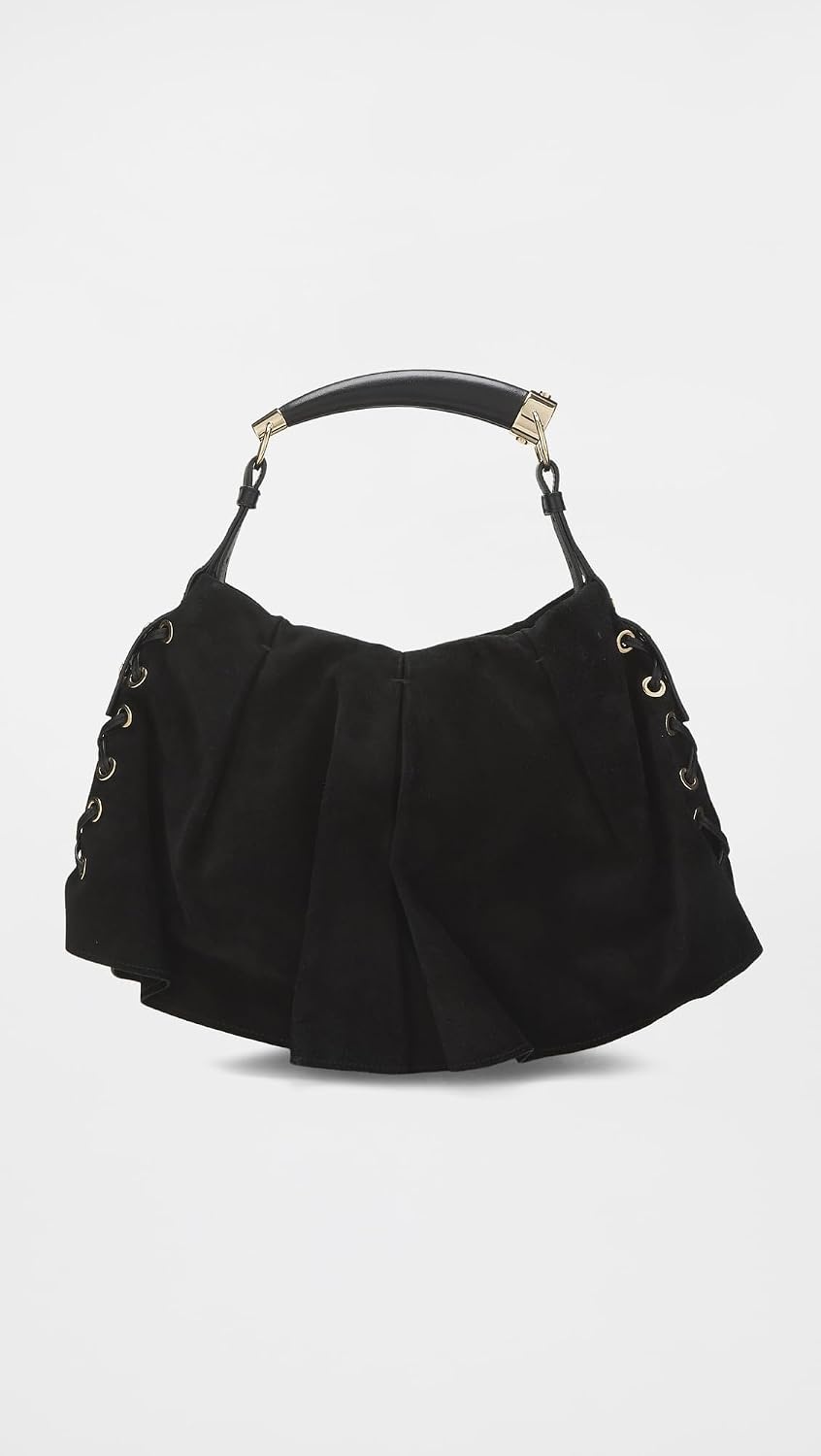 image:imageWHAT GOES AROUND COMES AROUND Womens PreLoved YSL Suede Shangrila Mombasa BagBlack