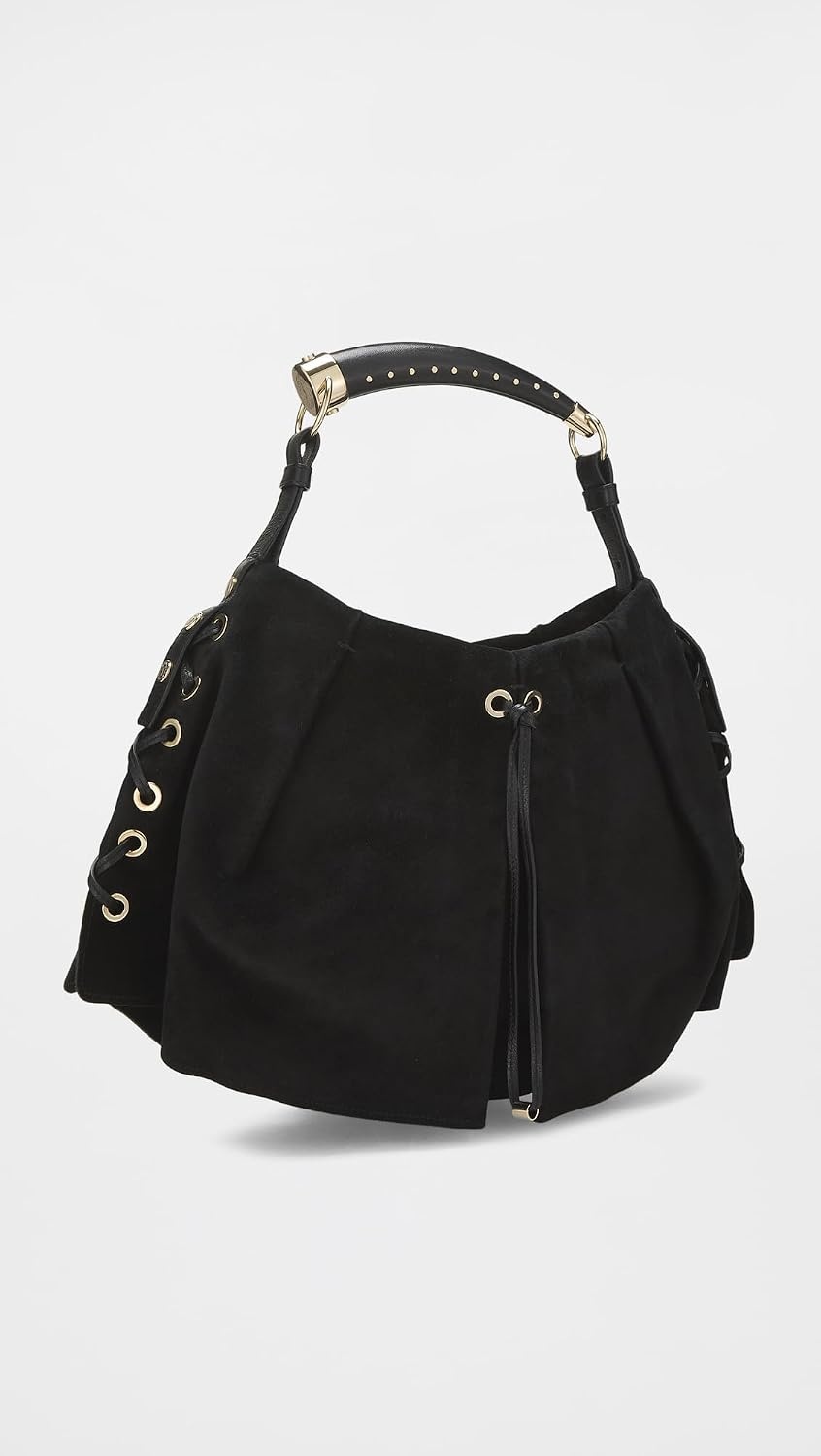 image:imageWHAT GOES AROUND COMES AROUND Womens PreLoved YSL Suede Shangrila Mombasa BagBlack