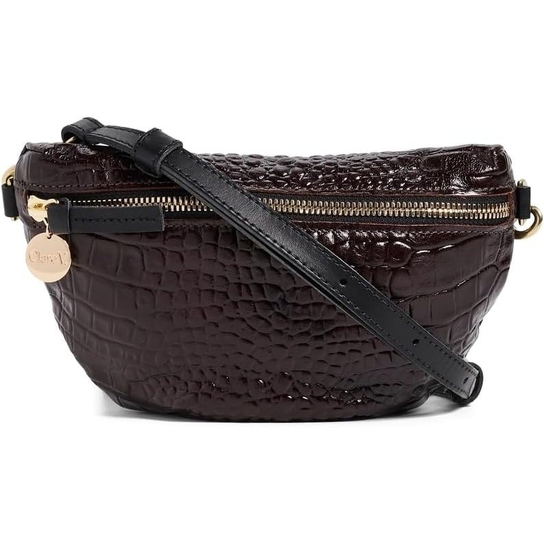image:imageClare V Womens Roma Croco Petite Fanny Mahogany One SizeMahogany