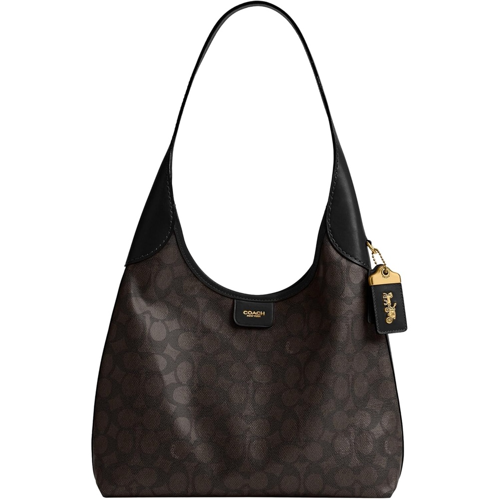image:imageCoach Brooklyn Shoulder Bag 28BrassWalnut Black