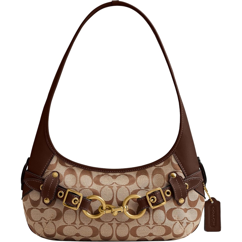 image:imageCoach Womens Belted Ergo Shoulder Bag 26BrassKhaki Maple