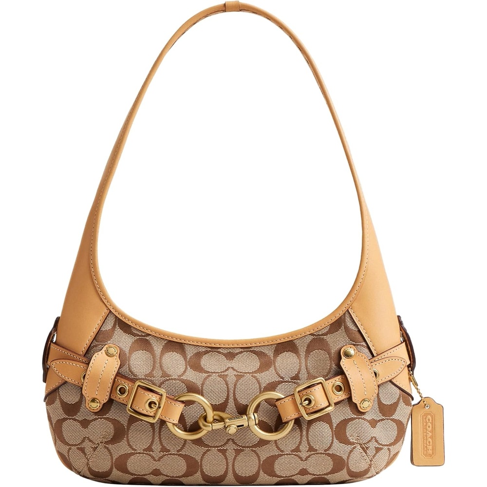 image:imageCoach Womens Belted Ergo Shoulder Bag 26Khaki Light Peach