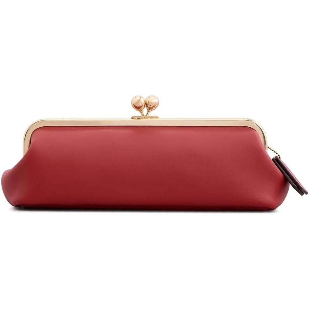 image:imageCoach Womens Leather Kisslock Frame Bag 30Poppy