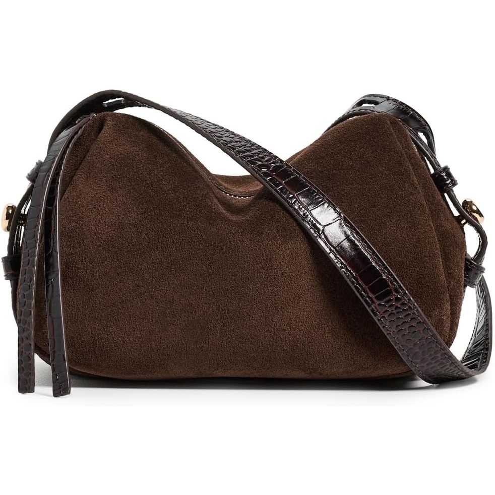 image:imageTory Burch Womens Romy T Monogram Soft Crossbody BagDark Cocoa