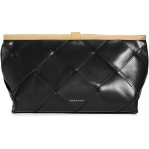 ANINE BING Women’s Anine Clutch Braided Leather(Black)