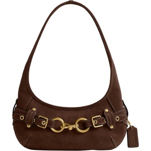Coach Women’s Belted Ergo Shoulder Bag 26(Dark Chocolate Suede)