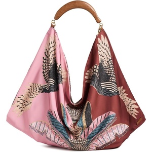 FARM Rio Women’s Large Scarf Hobo Bag(Birds Refuge Dark Red)