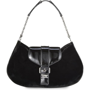 WHAT GOES AROUND COMES AROUND Women’s Pre-Loved Dior Black Velvet Mini Handbag(Black)